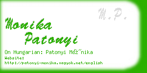 monika patonyi business card